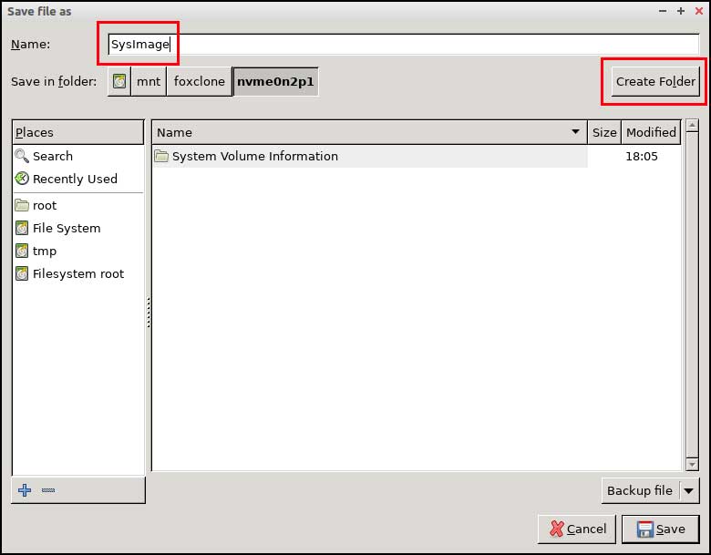 Foxclone name backup file