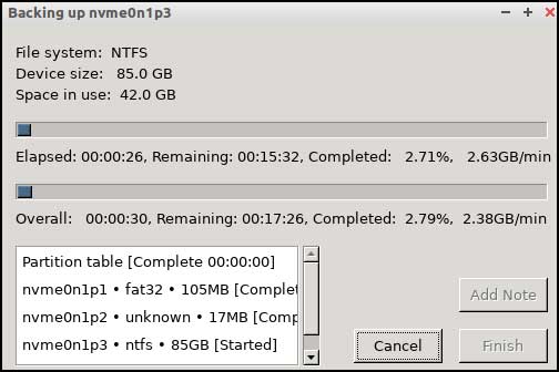 Foxclone backup job running