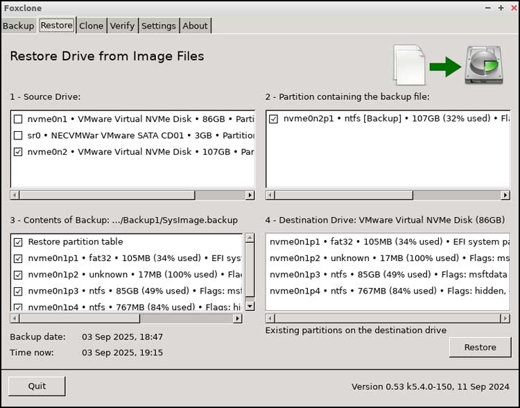 Create and Restore Windows System Image Backups for Free with Foxclone