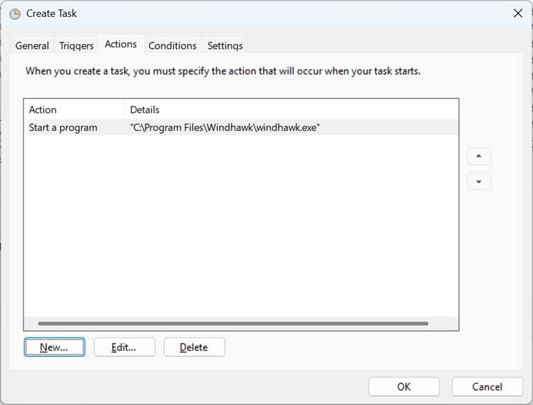 Task Scheduler start a program