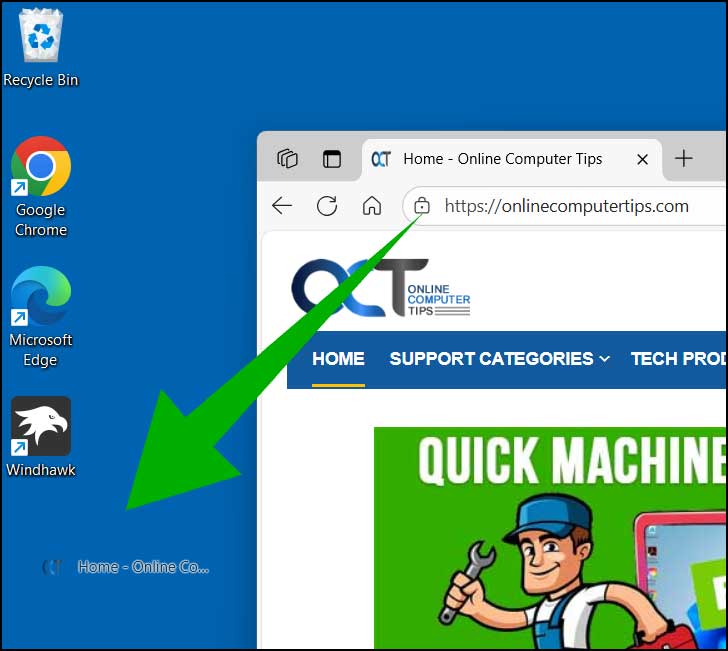 Add website shortcut to desktop