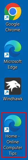 Add website shortcut to desktop
