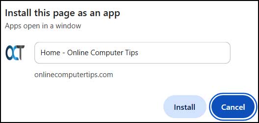 Creating a Windows Web App Shortcut to Your Website