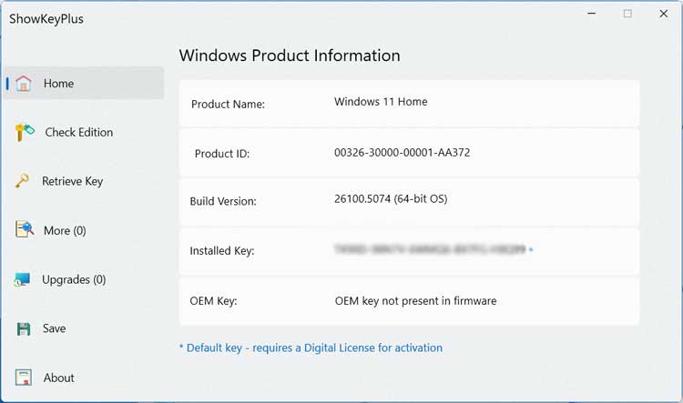 Find your Windows Retail, OEM or License Key from Another Windows Drive