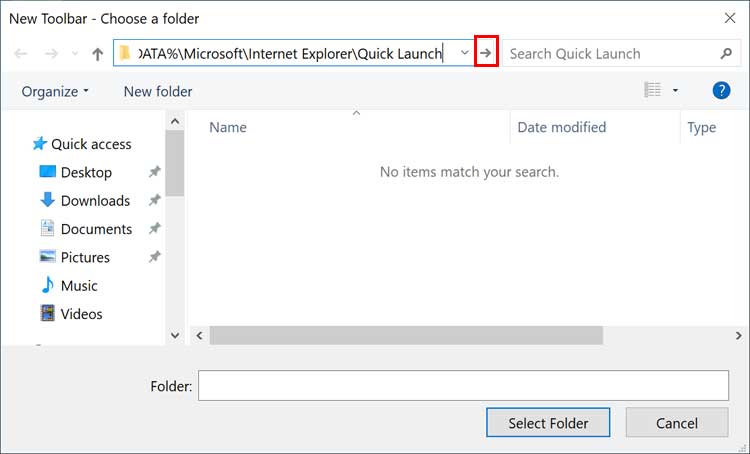 %APPDATA%\Microsoft\Internet Explorer\Quick Launch
