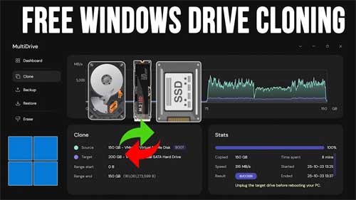 Clone Your Windows Drive to a New, Larger or Faster Drive for Free with MultiDrive