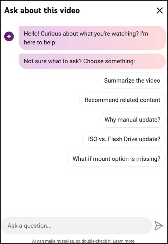 Ask about this video tool
