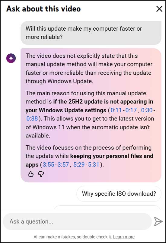 YouTube AI prompt