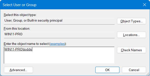 Take ownership of folder