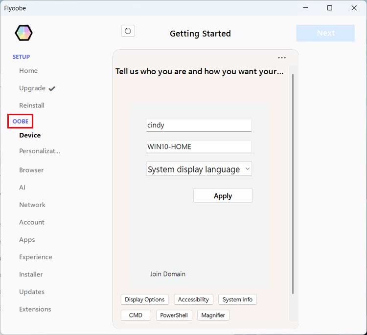 Tweak and debloat Windows app