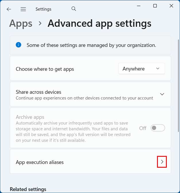 App execution aliases