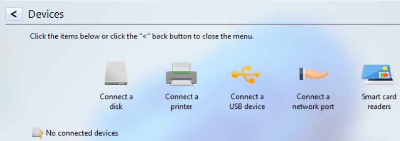 NoMachine devices options