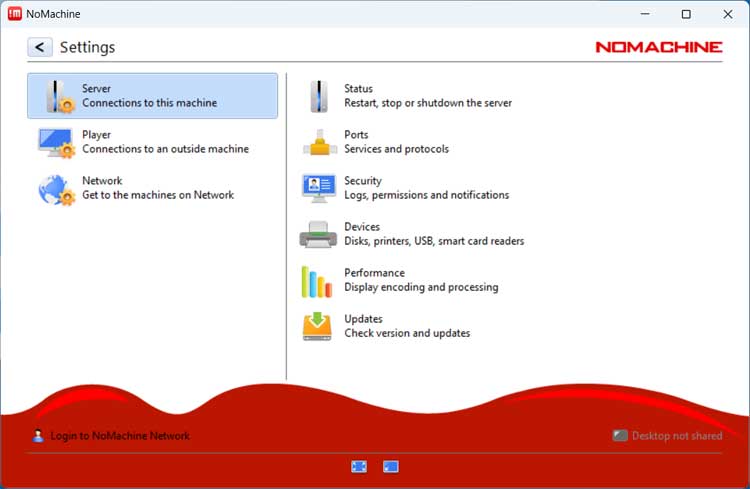 NoMachine settings