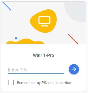 Chrome Remote Desktop enter PIN