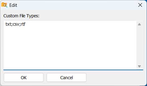 Edit custom file types