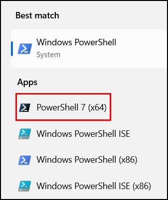PowerShell 7 Start Menu