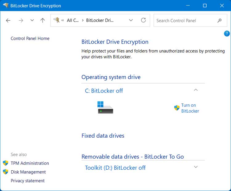 How to enable BitLocker
