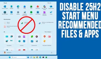 How to Disable the Recommended Section in the Windows 11 25H2 Start Menu