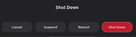 Linux Mint Shut Down Options
