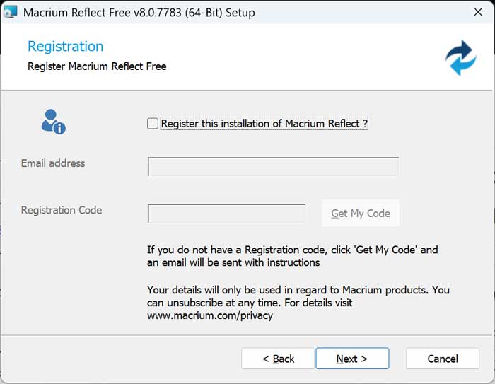 Installing Macrium Reflect Free Version
