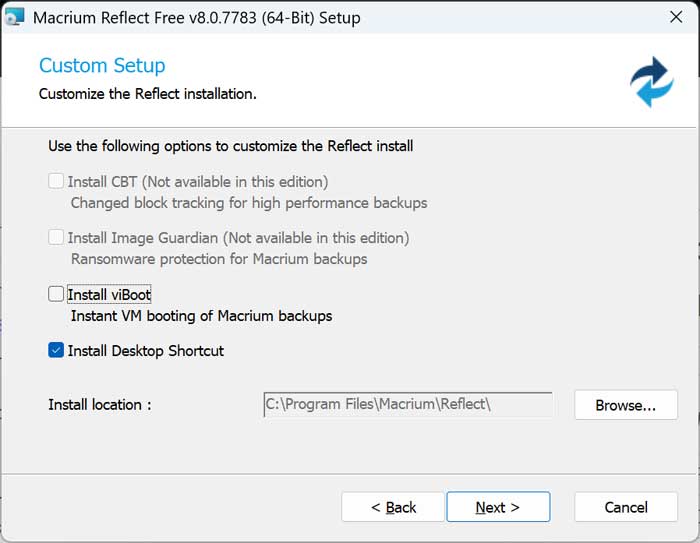 Installing Macrium Reflect Free Version