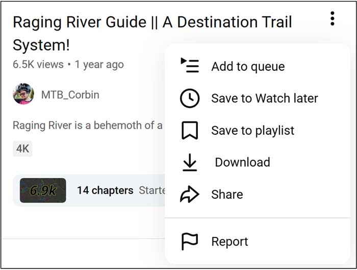 YouTube save to watch later list