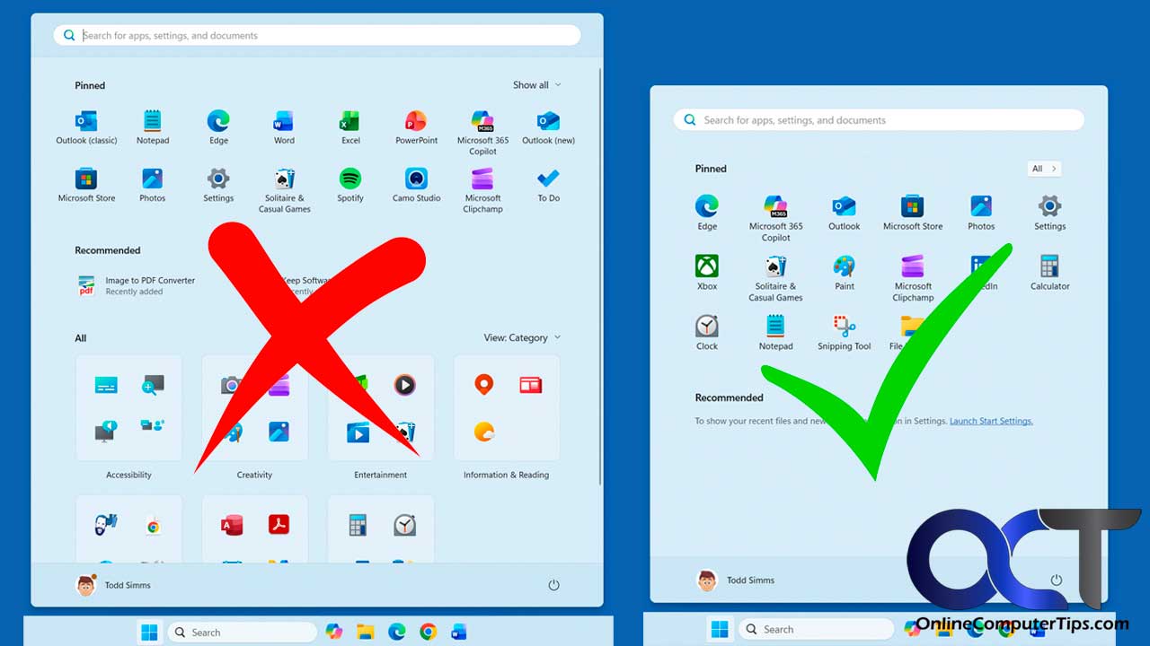 Remove the Windows 11 25H2 Updated Start Menu and Go Back to the 24H2 Classic Start Menu