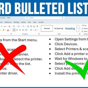 Fixe bulleted lists in Microsoft Word