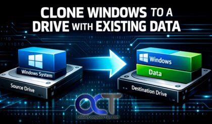 Cloning a hard drive to another drive with existing data