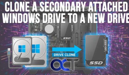 Clone a secondary drive to a new disk