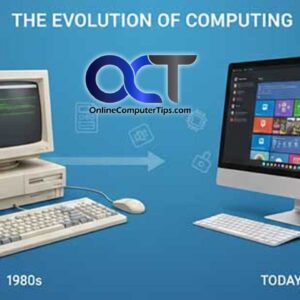 Old and current computers side by side