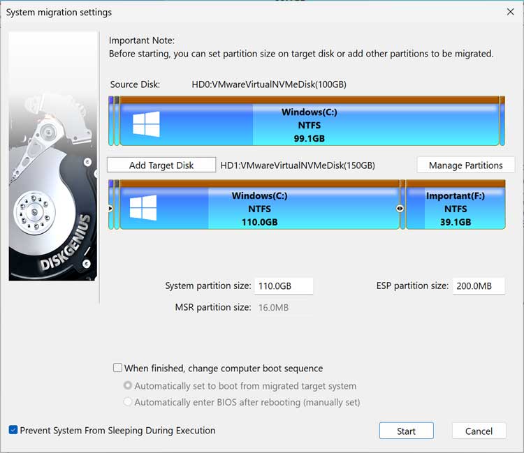 Migrate (Clone) Windows to a Drive with Existing Partitions and Preserve its Data