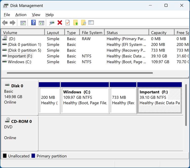 Windows Disk Management