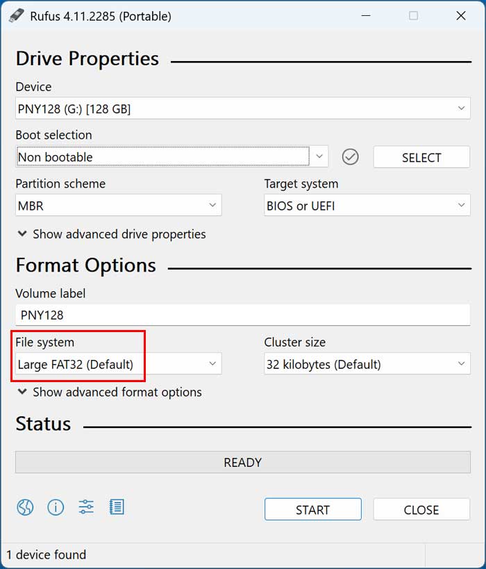 How to Format a Large Capacity USB Flash Drive as FAT32 in Windows 11