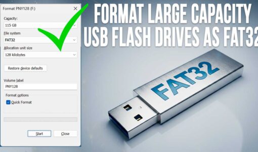 Format a Large Capacity USB Flash Drive as FAT32 in Windows 11
