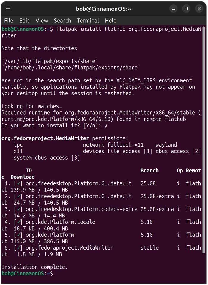 Install Fedora Media Writer command 