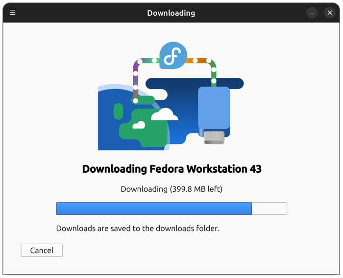 Fedora USB download and write process