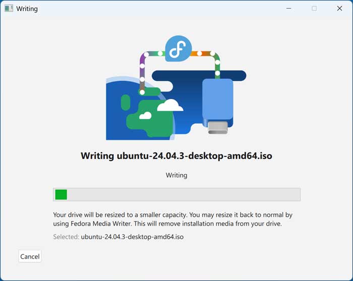 Create Linux Bootable Flash Drives in Windows with Fedora Media Writer
