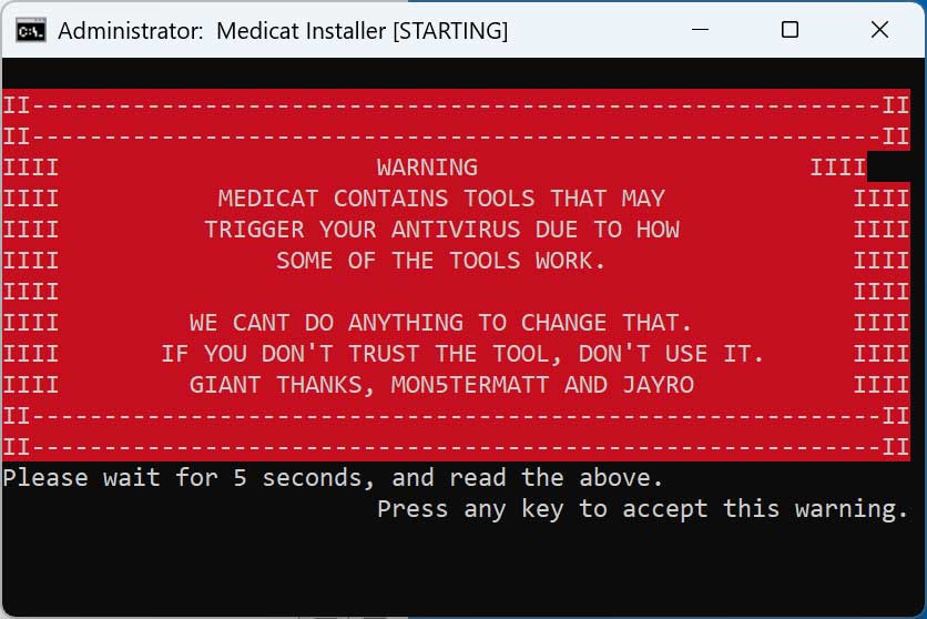 Medicat antivirus warning