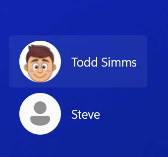 Missing User Account on the Log in Screen