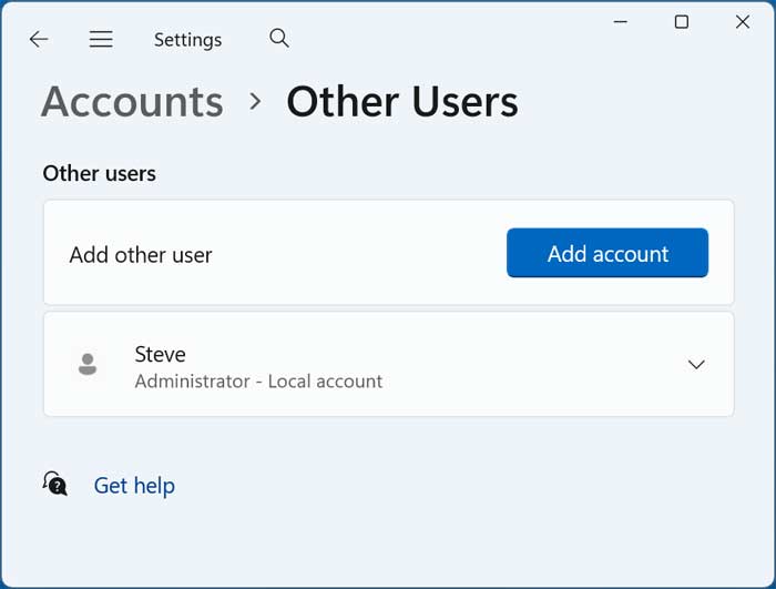 Accounts and Other Users