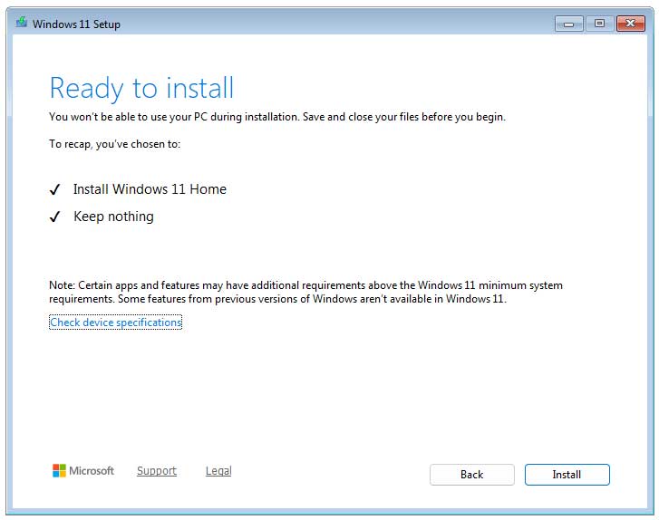 Windows 11 installation wizard