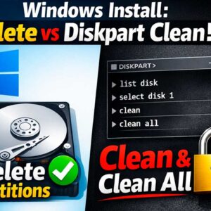 Securely Wipe a Drive Before Installing Windows – DiskPart vs. Deleting Partitions