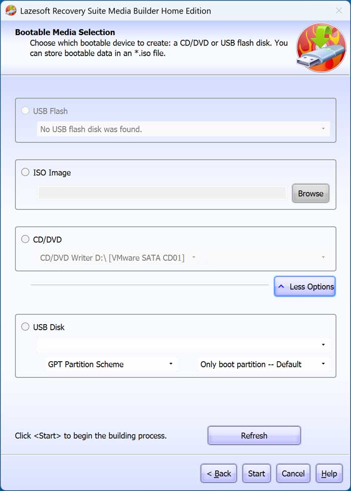 Lazesoft bootable media type