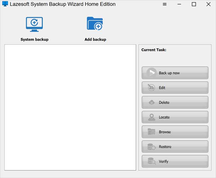 Lazesoft System backup option 