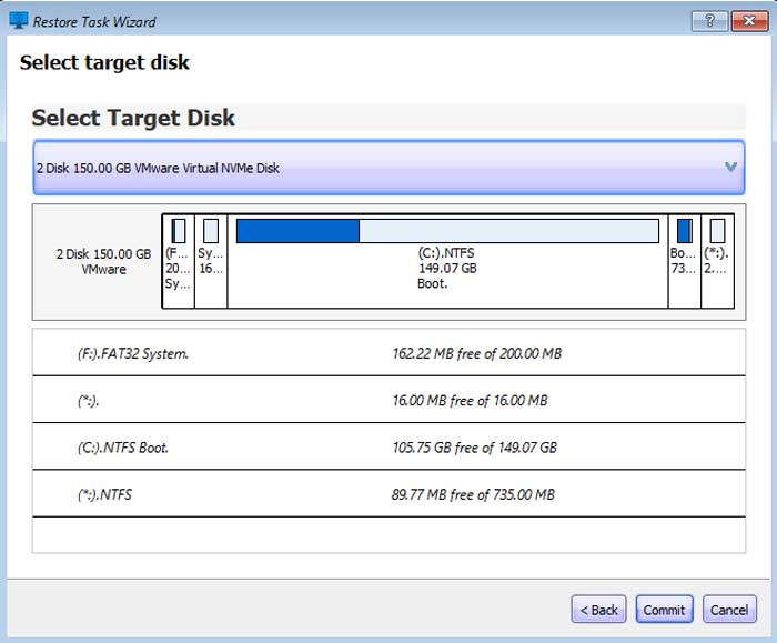 Lazesoft select the target disk