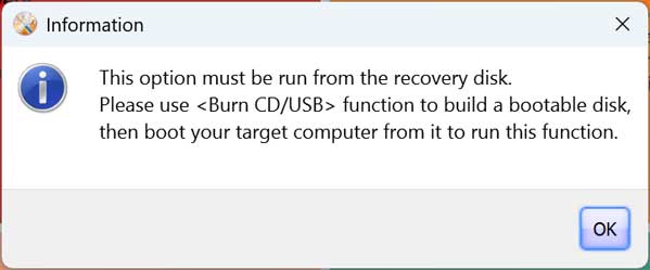 Run from boot disk message