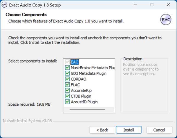 EAC choose components 