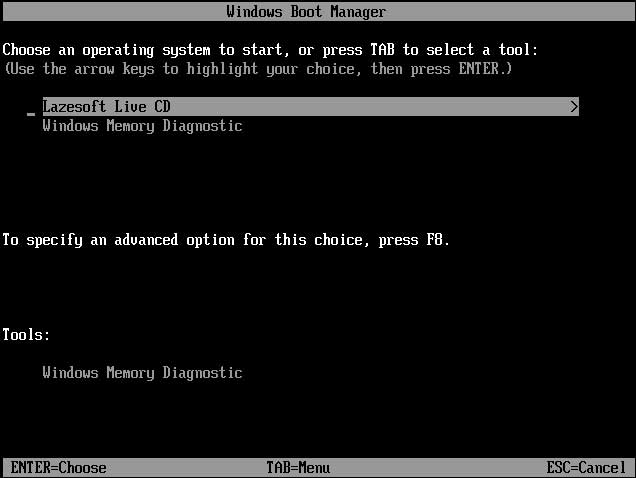 Lazesoft boot manager