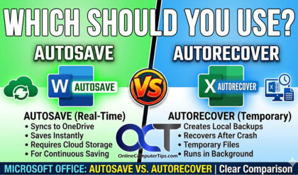 Office AutoSave vs. AutoRecover